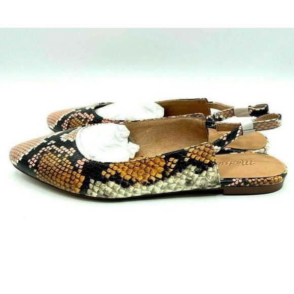 Madewell Women's Margo Snakeskin Flat Shoes Sandal NEW - Picture 10 of 10